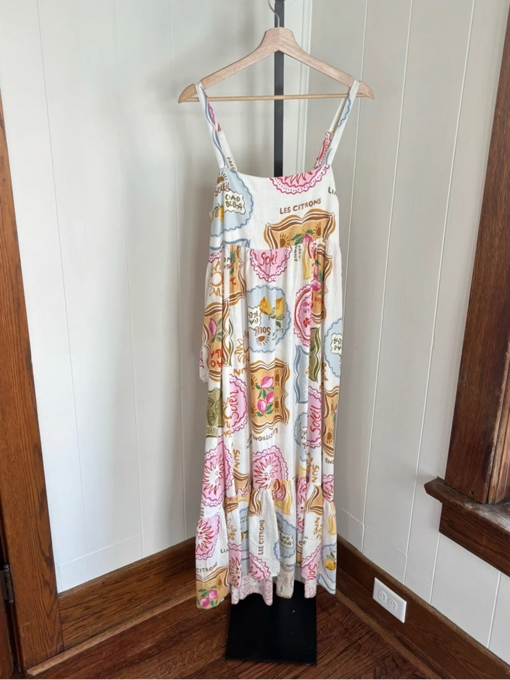 Paper Heart NWT Amalfi Coast Lemon Linen Blend Maxi Dress Women’s L Resortwear - Picture 1 of 12